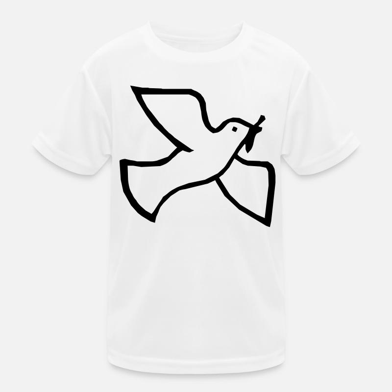 Friedenstaube - Kinder Funktions-T-Shirt - Weiß