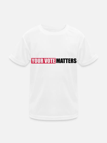 your vote matters Zitat - Kinder Funktions-T-Shirt - Weiß - Vorne