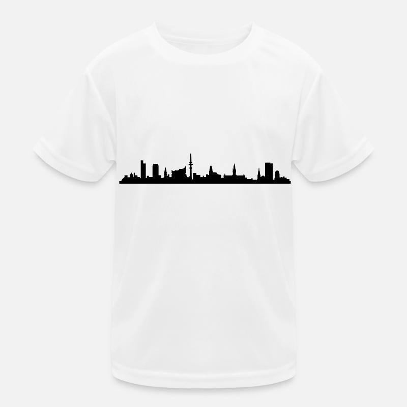 Skyline Hamburg Kinder Funktions-T-Shirt