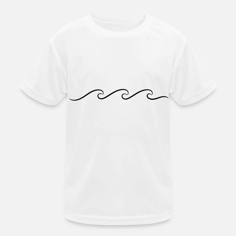 Wave Line Art Kids Functional T-Shirt