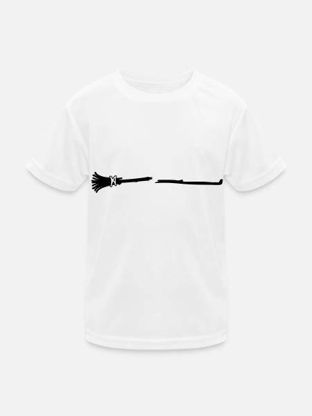 Besen gebrochen 2 - Kinder Funktions-T-Shirt - Weiß - Vorne