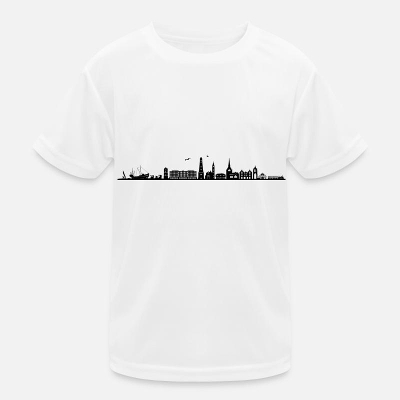 Skyline - Küste Borkum Kinder Funktions-T-Shirt
