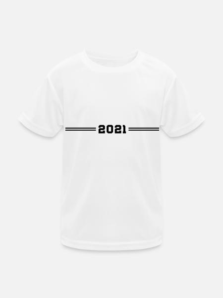 2021 Jahr - Kinder Funktions-T-Shirt - Weiß - Vorne