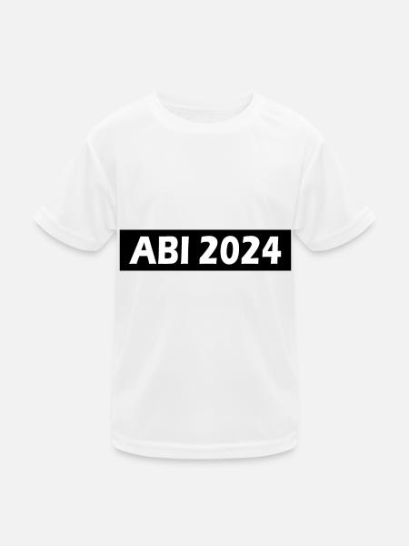 Abi 2024 - Kinder Funktions-T-Shirt - Weiß - Vorne