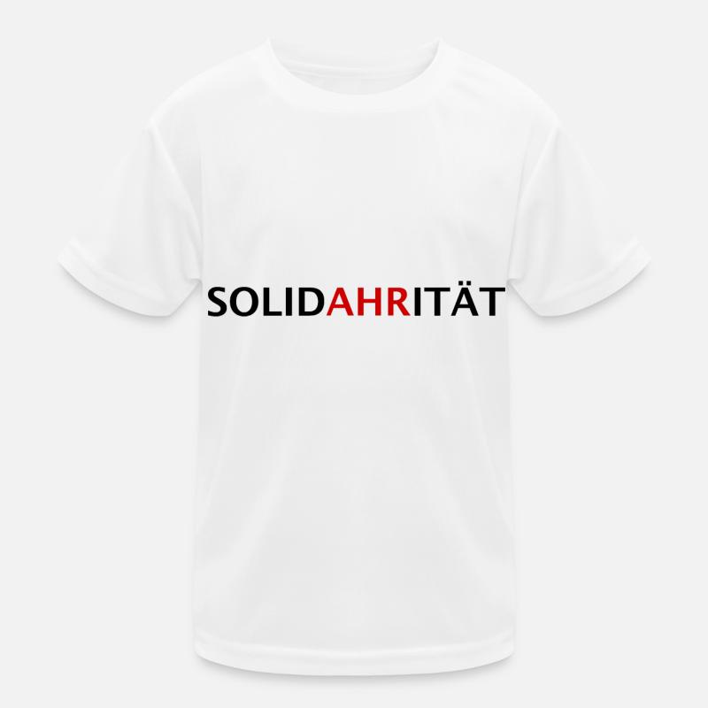 SolidAHRität | Ahrtal Hochwasser Eimerkette Hilfe - Kinder Funktions-T-Shirt - Weiß