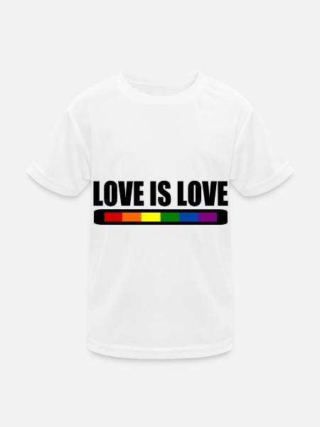 Love is love - Kinder Funktions-T-Shirt - Weiß - Vorne