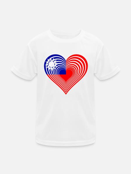 Taiwan taiwan - Kinder Funktions-T-Shirt - Weiß - Vorne