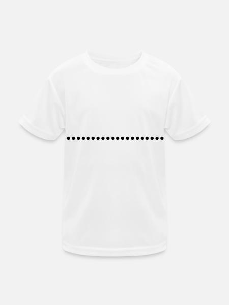 Gepunkteter Unterstrich zum selbst gestalten - Kinder Funktions-T-Shirt - Weiß - Vorne