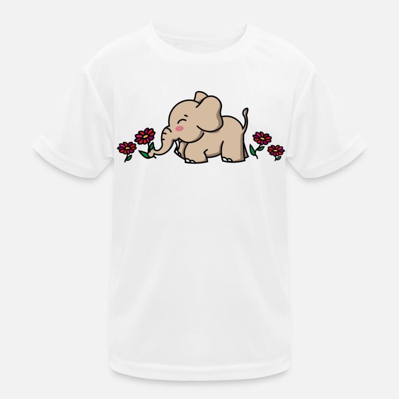 Bébé éléphant cadeau avec fleurs / fleur d’éléphant T-shirt sport Enfant