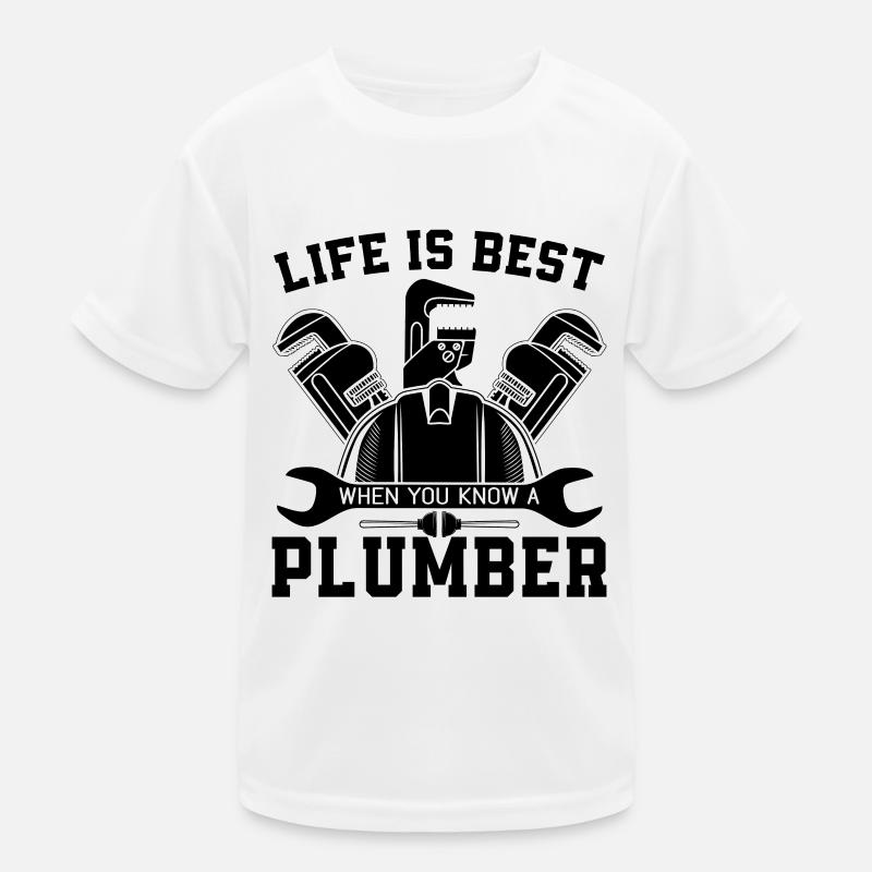 Life Is Best Plumbe Tool Plumbing Pipe Plumbers Kids Functional T-Shirt