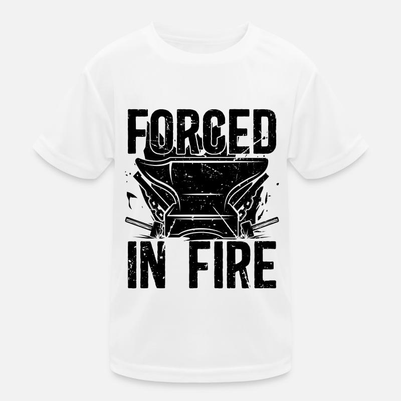 Forced In Fire Forging Farrier Anvils Blacksmiths Kinder Funktions-T-Shirt