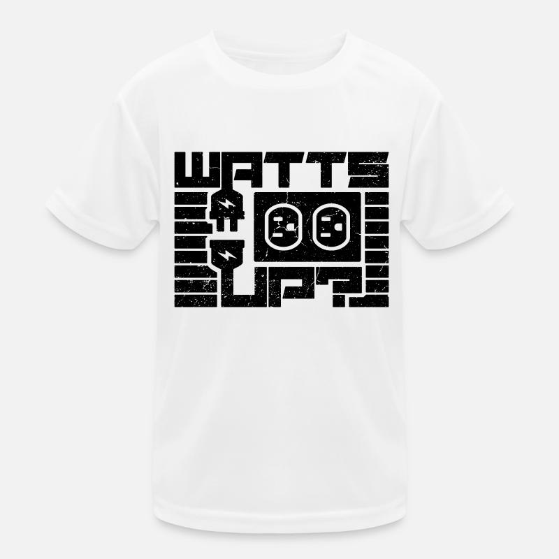 Watts Up Electricity Lineman Electrical Engineer - Kids Functional T-Shirt - white