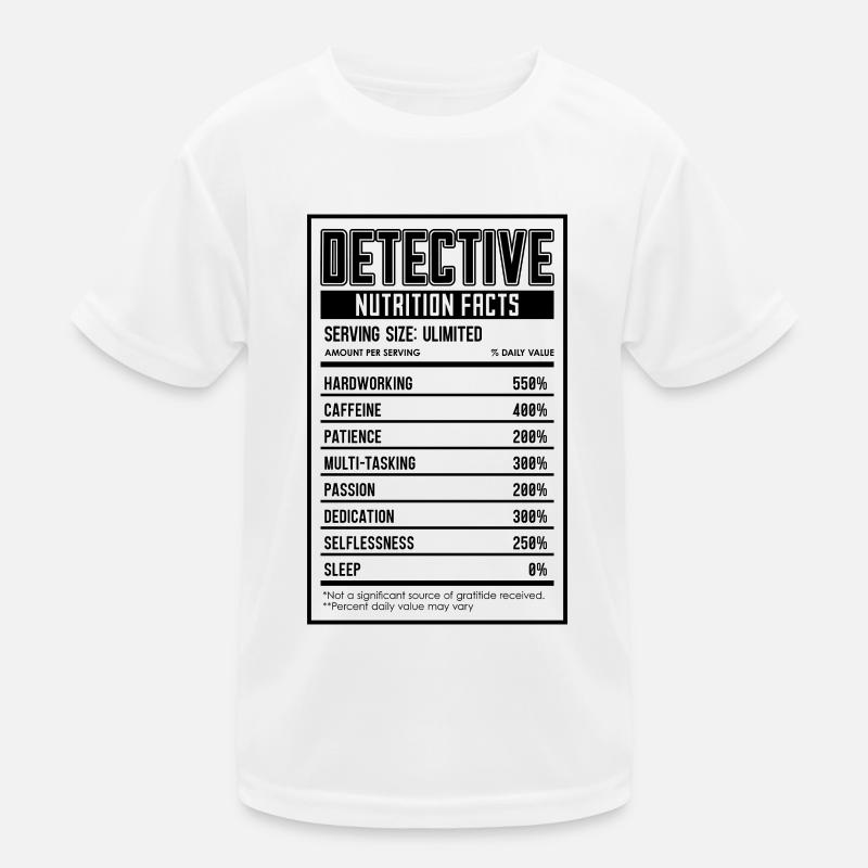 Détective Enquête sur la valeur nutritive Détectives T-shirt sport Enfant