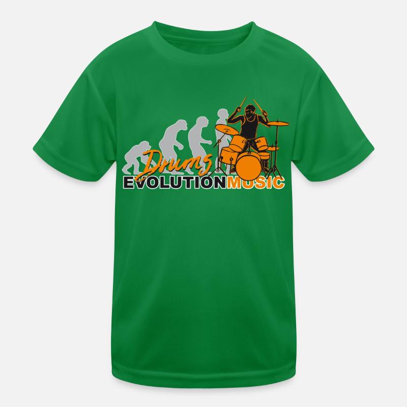 Drums, drummer, drums, evolution music Kids Functional T-Shirt