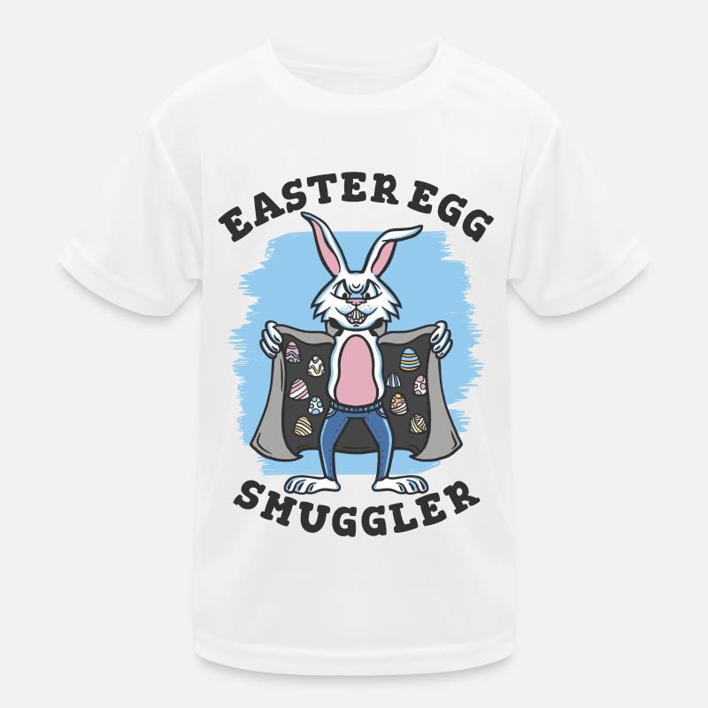 Easter egg smuggler Rabbit - Kids Functional T-Shirt - white
