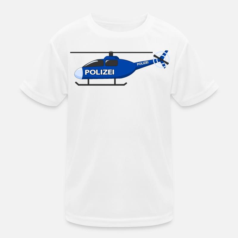 Hubschrauber Polizei Kinder Funktions-T-Shirt