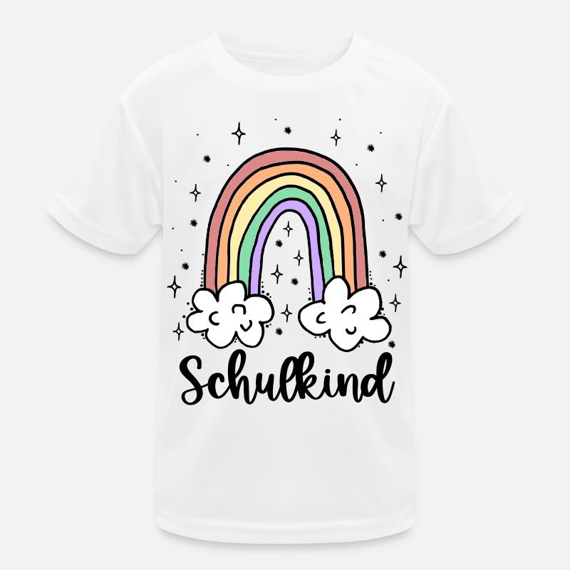 Schulkind Regenbogen Mädchen Junge Einschulung Kinder Funktions-T-Shirt