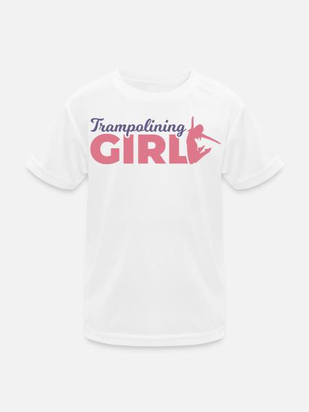 Trampolinspringer Mädchen - Kinder Funktions-T-Shirt - Weiß - Vorne