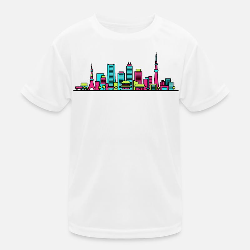 Tokyo City Skyline Skytree Tower Moderne Kunst Kinder Funktions-T-Shirt