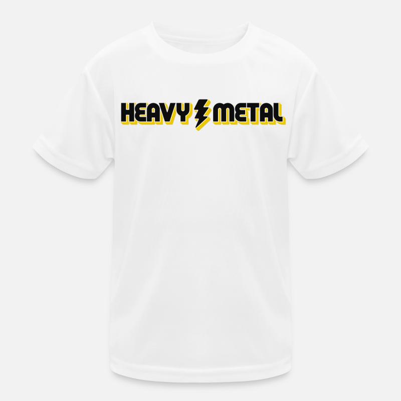 Heavy Metal Lightning Bolt Text Logo Kids Functional T-Shirt