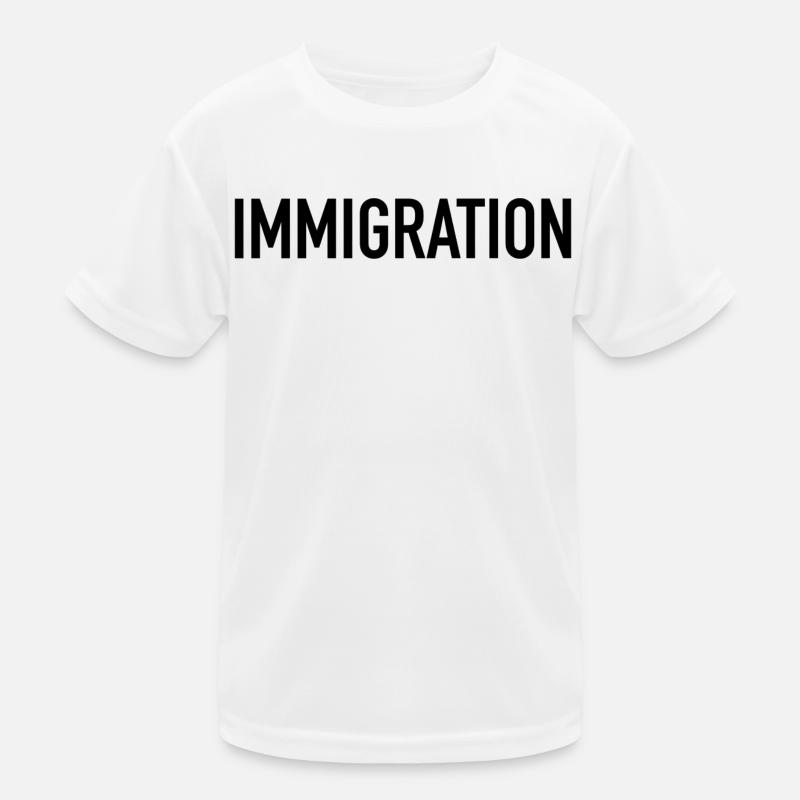 Immigration Typography Statement Kids Functional T-Shirt