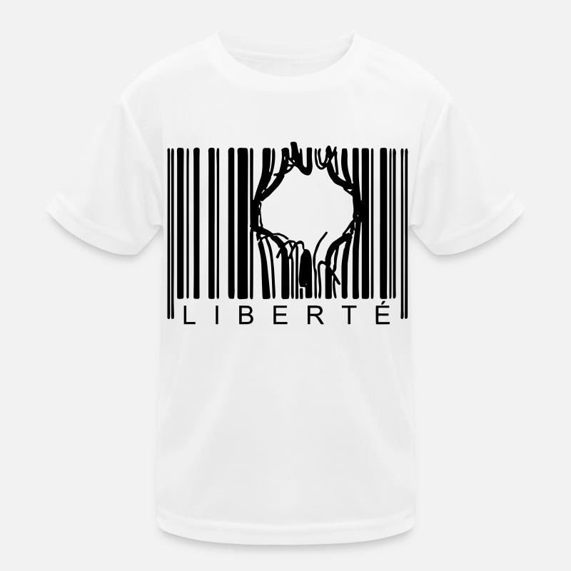 BARCODE-FREIHEIT - Kinder Funktions-T-Shirt - Weiß