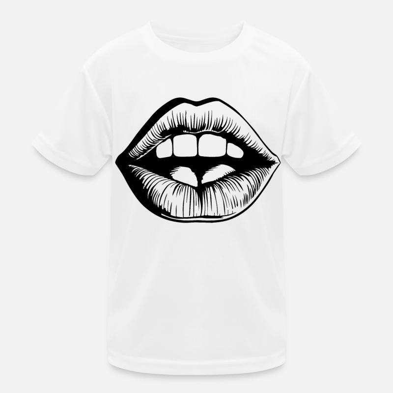Lips, mouth, kissing lips Kids Functional T-Shirt