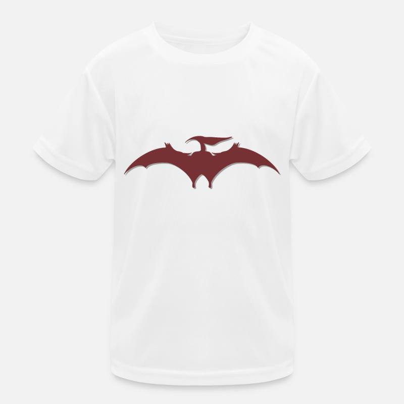 3D effect red pterodactyl Kids Functional T-Shirt