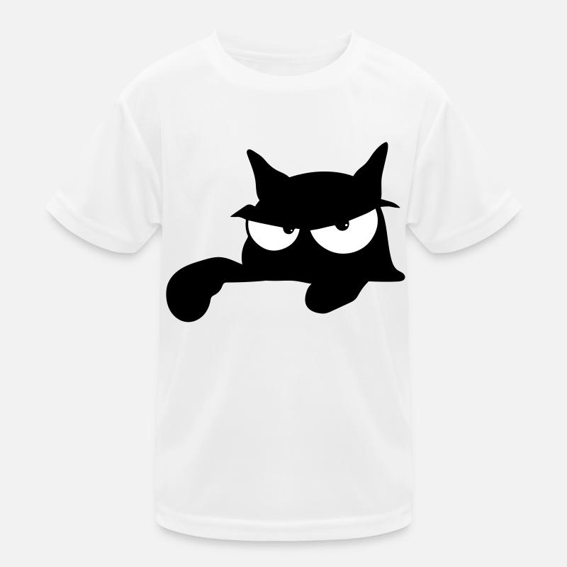 Black Cat 14 Katze - Kinder Funktions-T-Shirt - Weiß