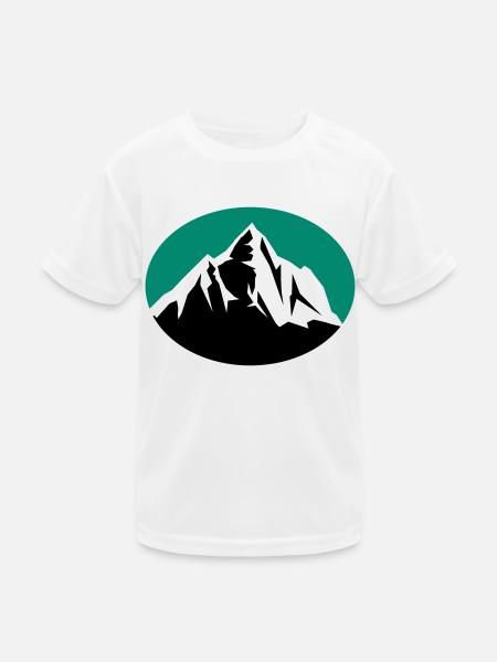 mountain - Kinder Funktions-T-Shirt - Weiß - Vorne