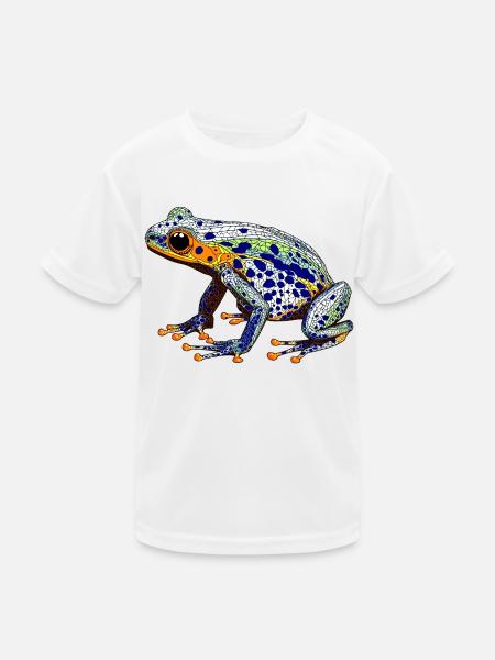 Pfeilgiftfrosch mit schöner Warnfarbe als Lurch - Kinder Funktions-T-Shirt - Weiß - Vorne