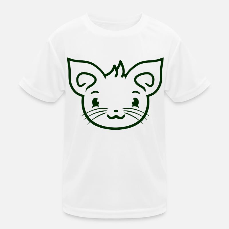Cute Cat Looks Happy Smiling Kitten Fun Kids Functional T-Shirt