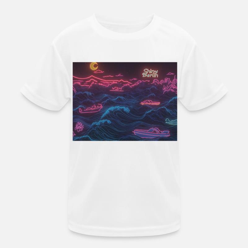 Neon waves Kinder Funktions-T-Shirt