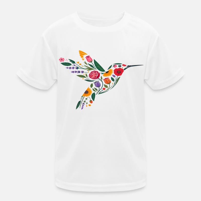 Graphisme Colibri Fleurs T-shirt sport Enfant
