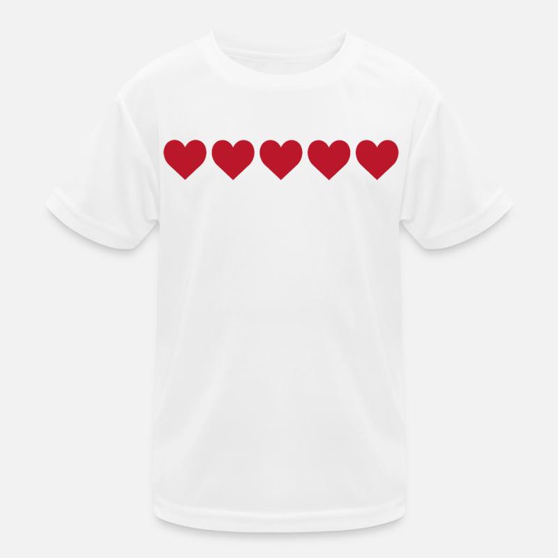 Red hearts in minimalist pattern Kids Functional T-Shirt