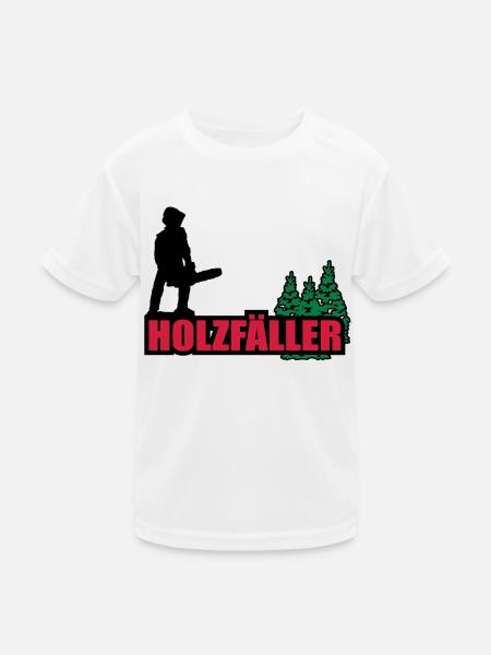 holzfäller - Kinder Funktions-T-Shirt - Weiß - Vorne