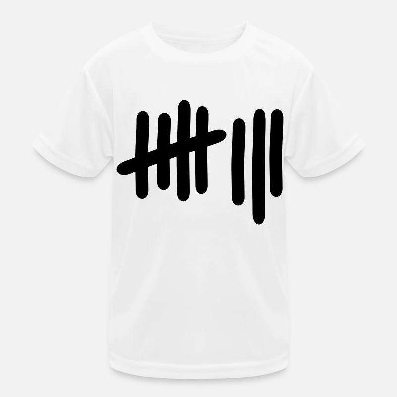8 - Nummer - Kinder Funktions-T-Shirt - Weiß