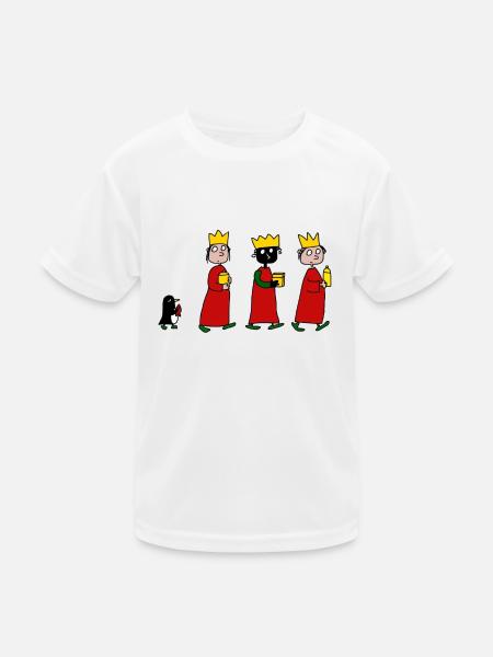 Drei Königinnen mit Pinguin - Kinder Funktions-T-Shirt - Weiß