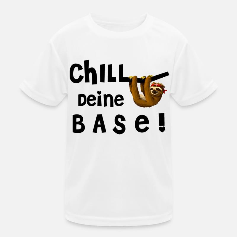 Chill Deine Base - Kinder Funktions-T-Shirt - Weiß