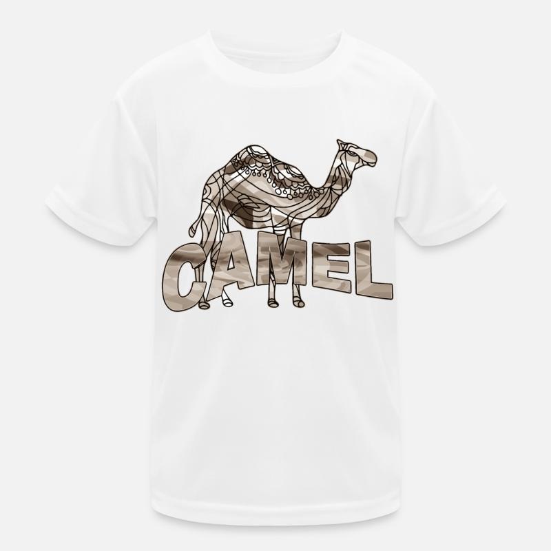 Kamel - Kinder Funktions-T-Shirt - Weiß
