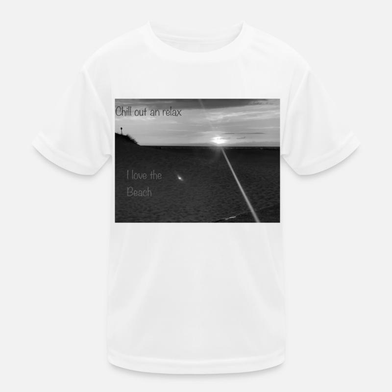 Plage Noir et Blanc T-shirt sport Enfant