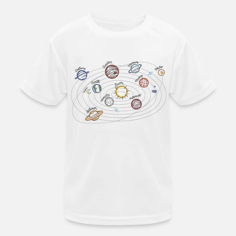 Solar System Planets Kids Knowledge Outer Space Kids Functional T-Shirt