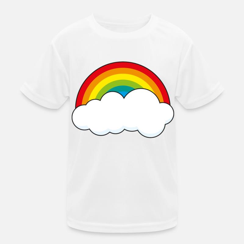Regenbogen mit Wolke Kinder Funktions-T-Shirt