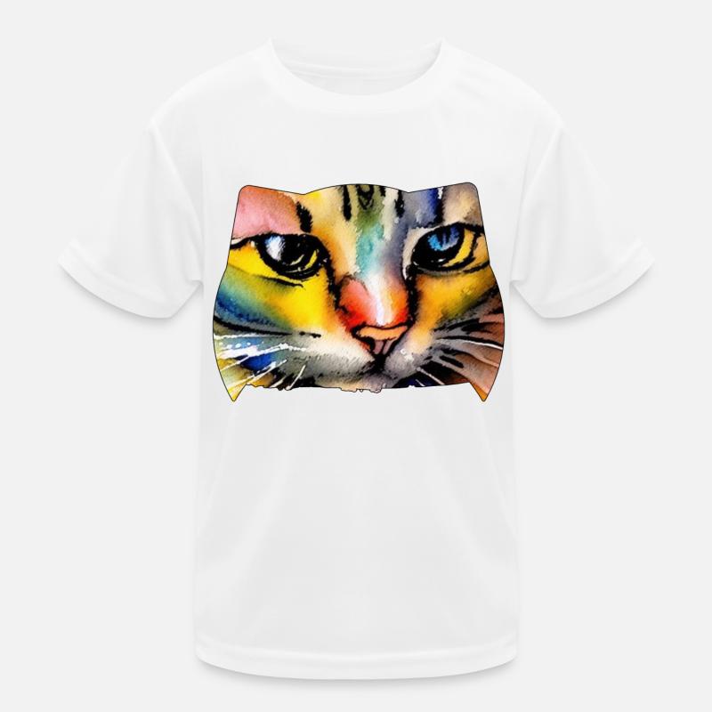 Katzengesicht 7 Kinder Funktions-T-Shirt
