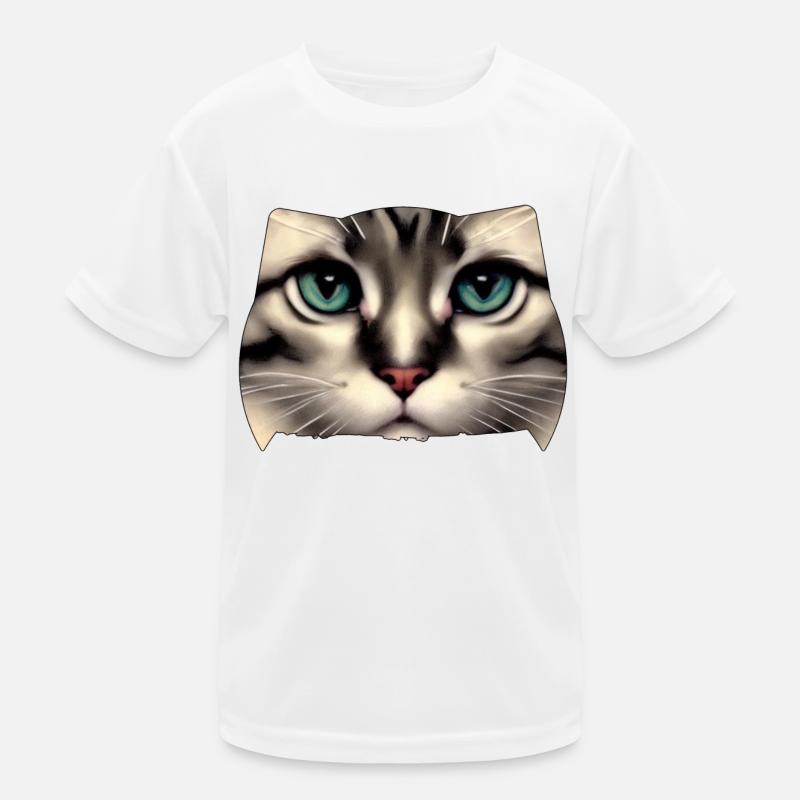 Katzengesicht Kinder Funktions-T-Shirt