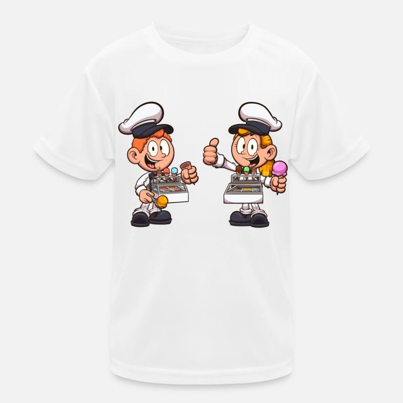 Junge und Mädchen verkaufen Eis Kinder Funktions-T-Shirt