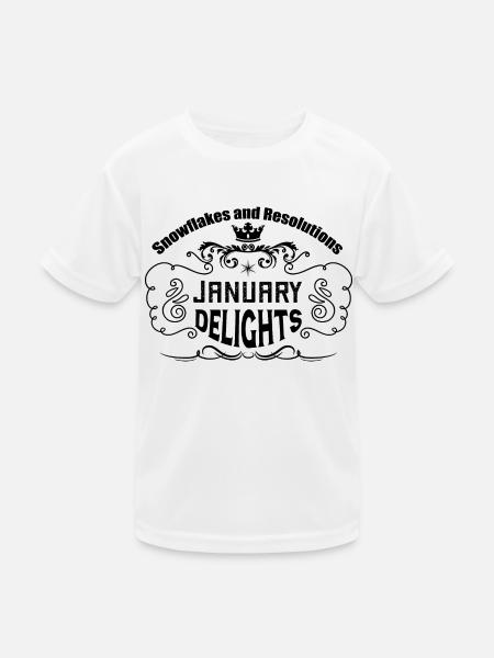 Snowflakes and Resolutions: January Delights. - Kids Functional T-Shirt - white - Front
