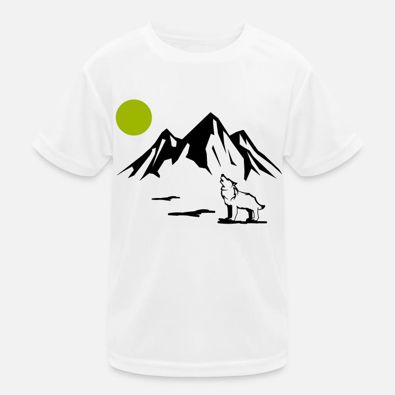 wolf vollmond Kinder Funktions-T-Shirt