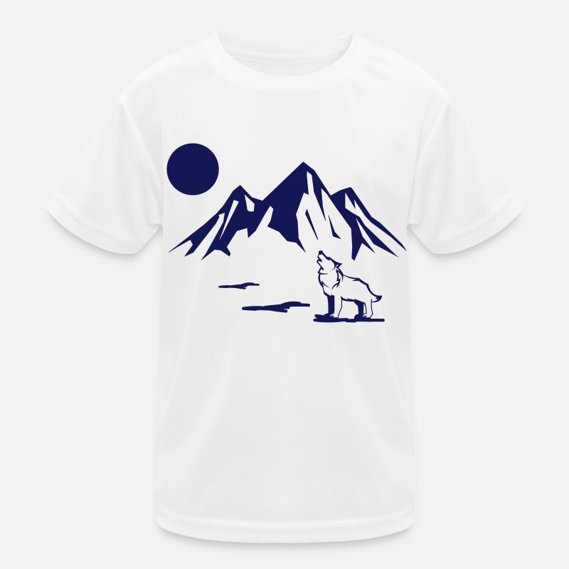Wolf Full Moon Kids Functional T-Shirt
