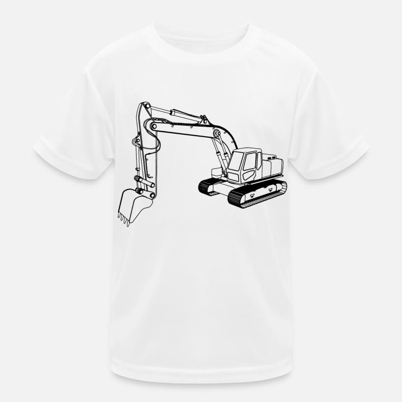 Bagger Silhouette Geschenk Baggerfahrer Kinder Funktions-T-Shirt